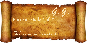Ganser Győző névjegykártya